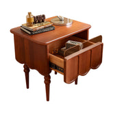 Solid wood bedside table with storage cabinet for bedroom organization